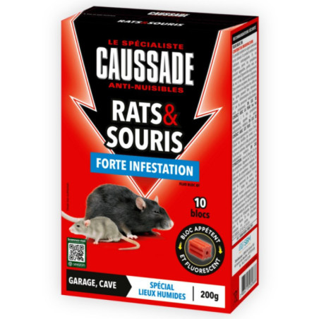 Blocs fluorescents - Rats et Souris - Forte infestation 200g