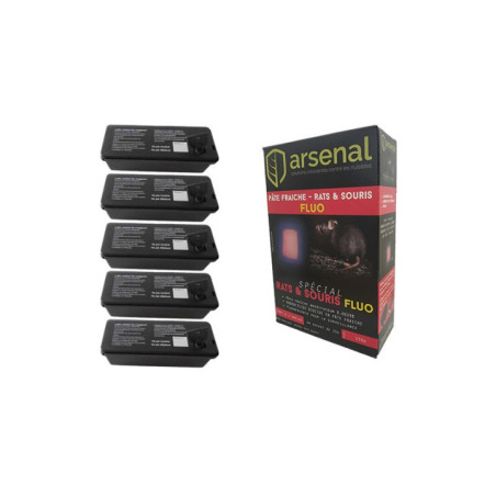 Pack Poste d'appâtage Musa x 5 + Appât pâte fraîche Fluorescente - Milieu sec